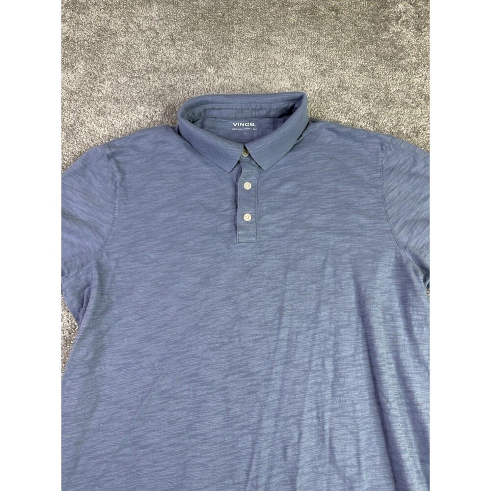 Vince Shirt Men’s Large Blue Short Sleeve Preppy Casual Polo